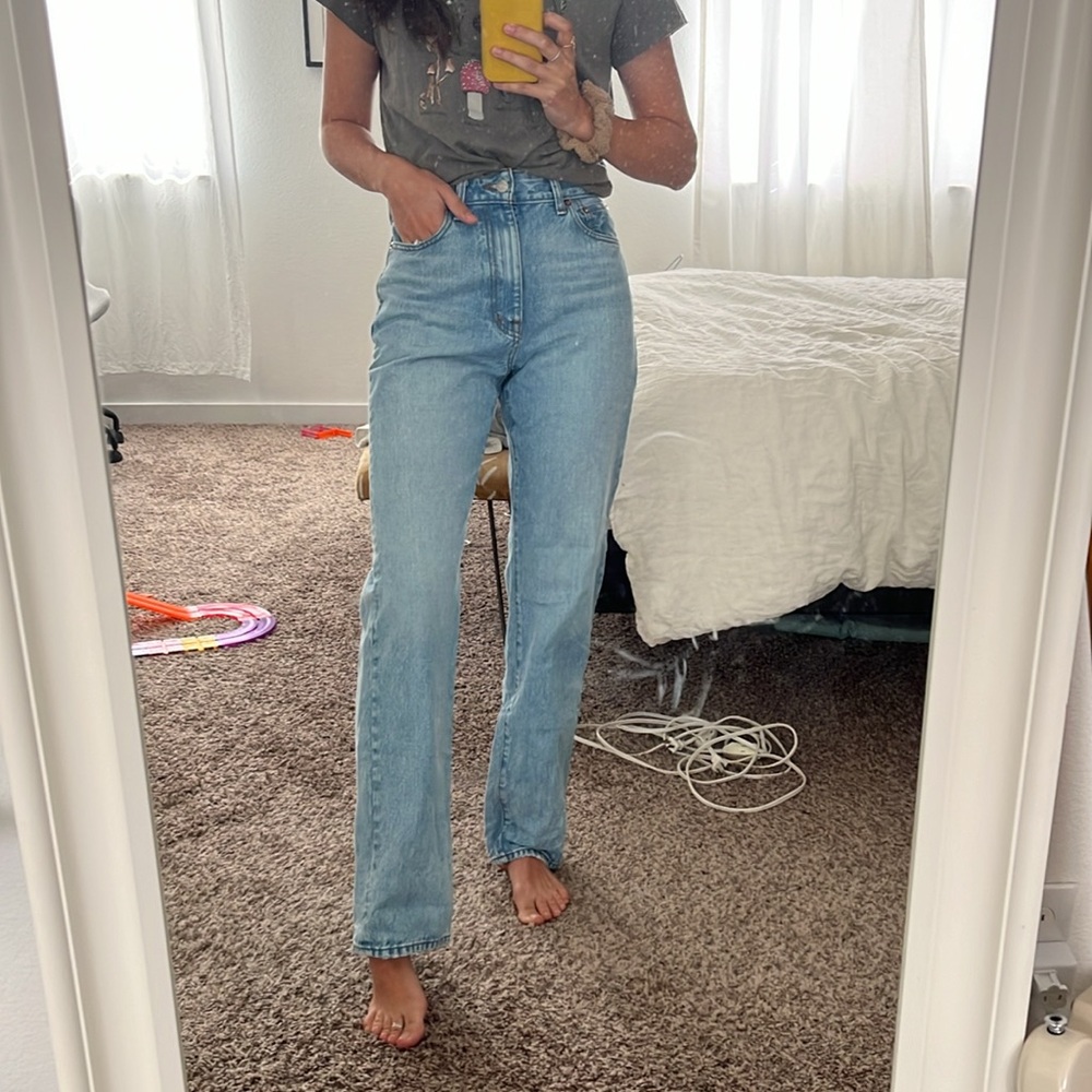 Madewell Curvy 90’s Straight Jean Womens Denim Light Wash Size 24